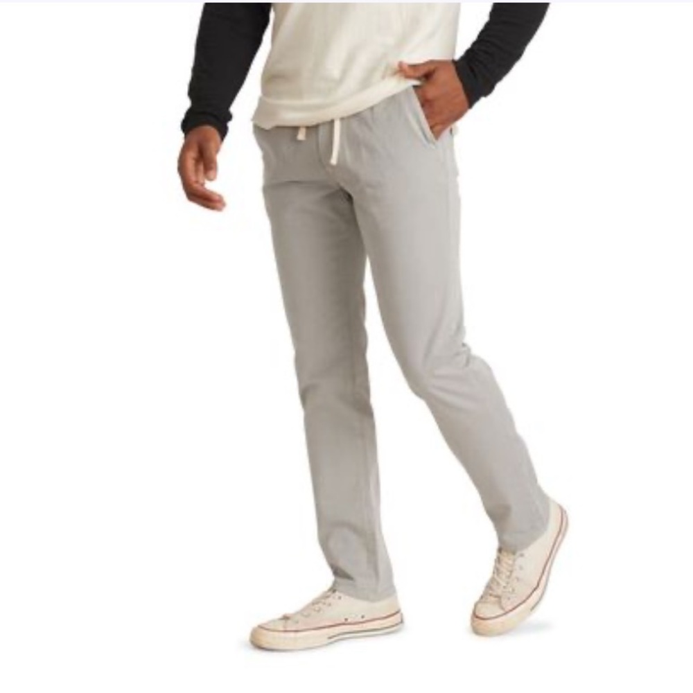 Marine Layer Men's Light Gray Drawstring Chinos